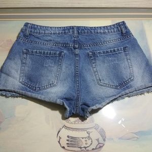 Forever 21 Shorts - Forever 21 denim blue white lace jeans shorts Forever 21 Shorts - Forever 21 denim blue white lace jeans shorts